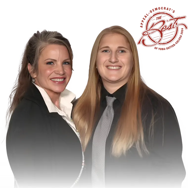 Tracy Ramos and Alexandria Rainey, the mother-daughter owners of Valco Cleaning, with the Appeal-Democrat Best of Yuba-Sutter badge